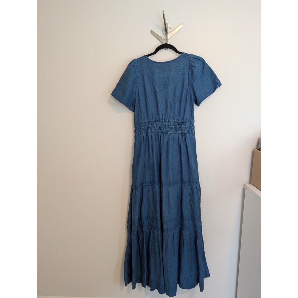 Anthropologie Maeve Somerset Chambray Maxi Dress Size Small - Picture 6 of 10